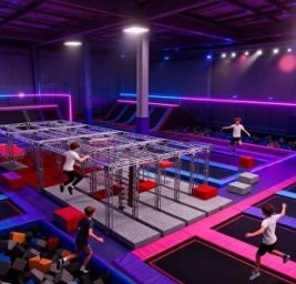 полоса препятствий для активного отдыха монтаж